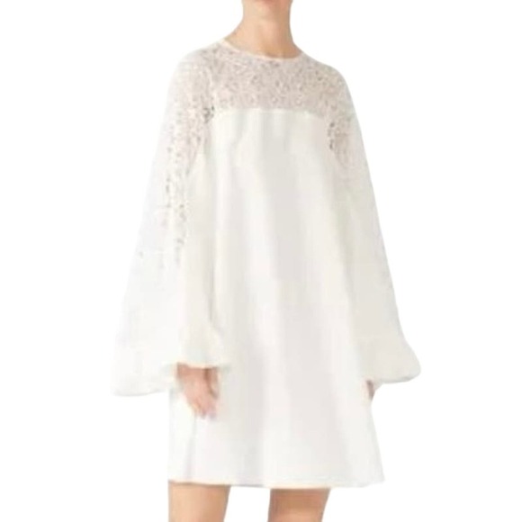 Giambattista Valli Dresses & Skirts - GIAMBA Paris Giambattista Valli White Lace Yoke Mini Dress - Sz 40 (2-4)